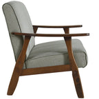 CraftPorch Wenge Wood Mid-Century Modern Linen Loveseat