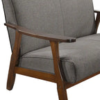 CraftPorch Wenge Wood Mid-Century Modern Linen Loveseat