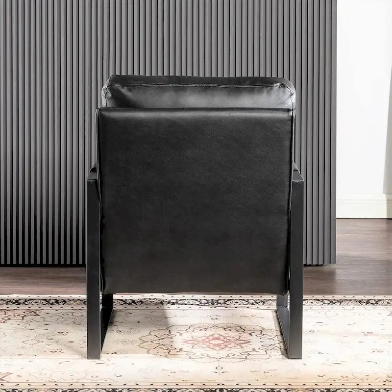 US Pride Furniture Hosam 25.4 PU/Microfiber Upholstery Metal Arms Chair