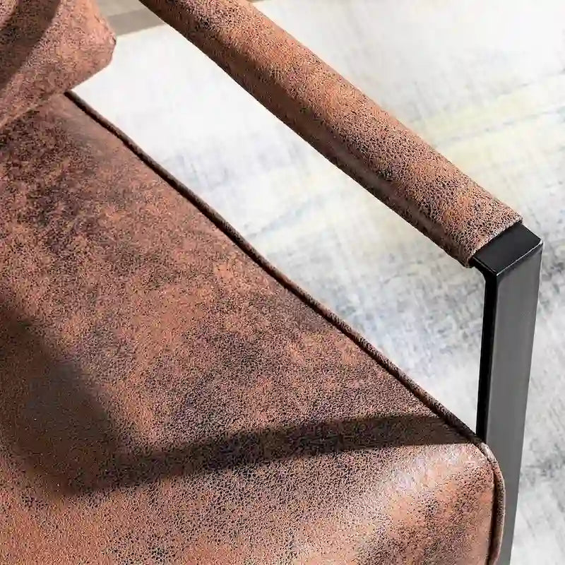 US Pride Furniture Hosam 25.4 PU/Microfiber Upholstery Metal Arms Chair