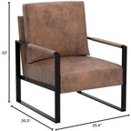 US Pride Furniture Hosam 25.4 PU/Microfiber Upholstery Metal Arms Chair