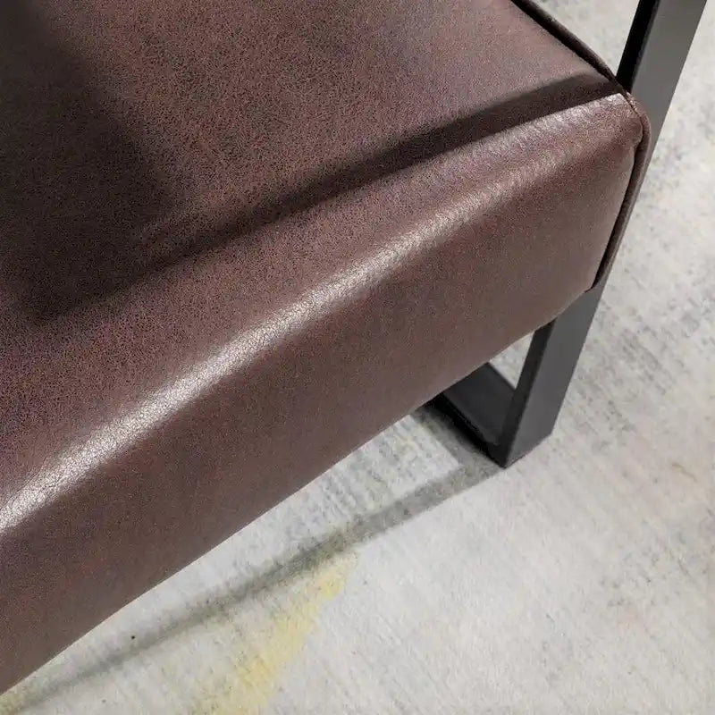 US Pride Furniture Hosam 25.4 PU/Microfiber Upholstery Metal Arms Chair