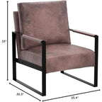 US Pride Furniture Hosam 25.4 PU/Microfiber Upholstery Metal Arms Chair