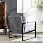 US Pride Furniture Hosam 25.4 PU/Microfiber Upholstery Metal Arms Chair