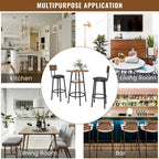 3 Pcs Dining Set, 2-Tier Round Bistro Bar Table & Upholstered Chair