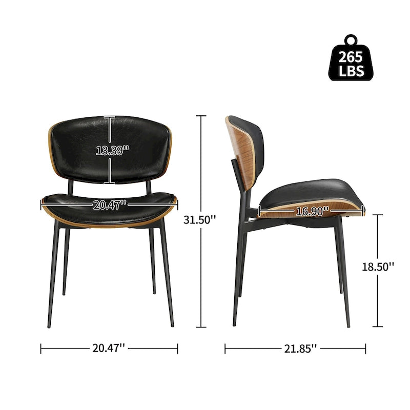 Art Leon Modern Bentwood Dining Chairs (Set of 2)