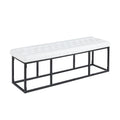 Porthos Home Ellie Faux Leather Accent Bench with Metal Frame Base