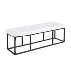 Porthos Home Ellie Faux Leather Accent Bench with Metal Frame Base