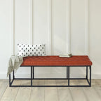 Porthos Home Ellie Faux Leather Accent Bench with Metal Frame Base