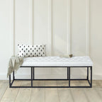 Porthos Home Ellie Faux Leather Accent Bench with Metal Frame Base