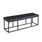 Porthos Home Ellie Faux Leather Accent Bench with Metal Frame Base