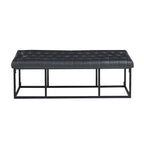 Porthos Home Ellie Faux Leather Accent Bench with Metal Frame Base