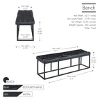 Porthos Home Ellie Faux Leather Accent Bench with Metal Frame Base