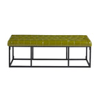 Porthos Home Ellie Faux Leather Accent Bench with Metal Frame Base