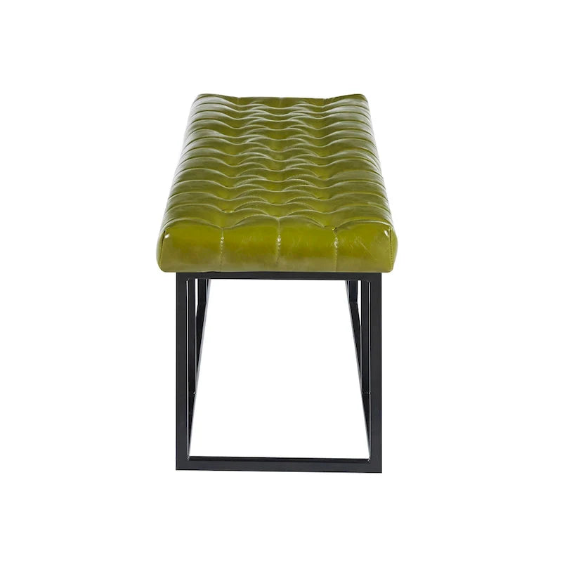 Porthos Home Ellie Faux Leather Accent Bench with Metal Frame Base