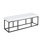 Porthos Home Ellie Faux Leather Accent Bench with Metal Frame Base