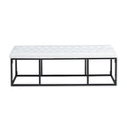 Porthos Home Ellie Faux Leather Accent Bench with Metal Frame Base