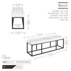 Porthos Home Ellie Faux Leather Accent Bench with Metal Frame Base