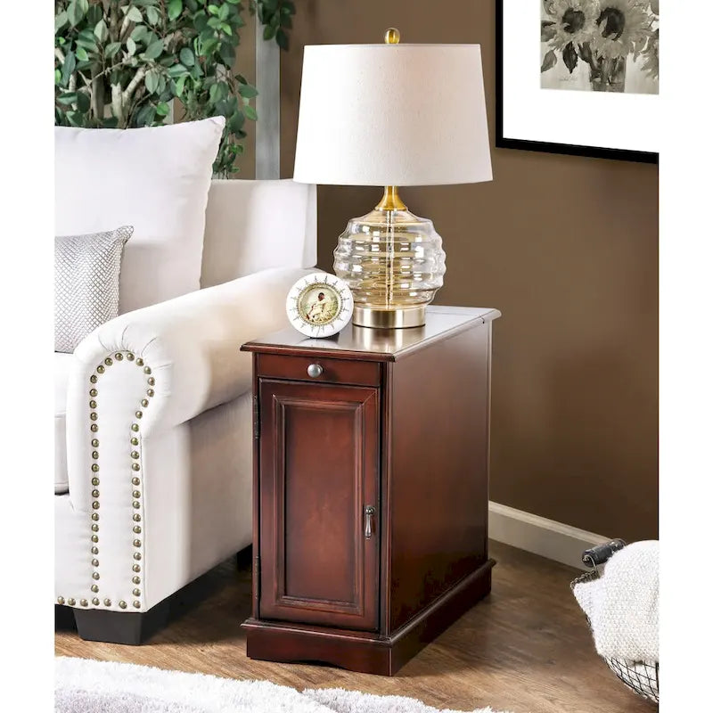 Terra Transitional 12-inch Wood Multi-storage Side Table by Furniture of America