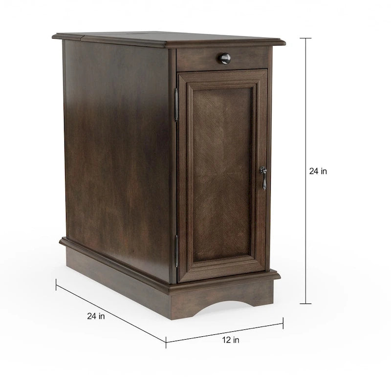 Terra Transitional 12-inch Wood Multi-storage Side Table by Furniture of America