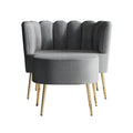 CraftPorch Luxurious Velvet Upholstered Accent Chair with Stool