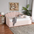 Timila Modern Velvet Upholstered Daybed-Light Pink