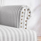 Upholstered Accent Sofa Linen Club Chair with Legs for Living Room