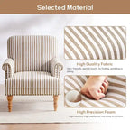 Upholstered Accent Sofa Linen Club Chair with Legs for Living Room