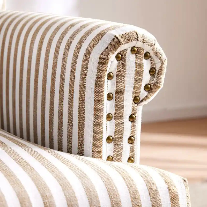 Upholstered Accent Sofa Linen Club Chair with Legs for Living Room