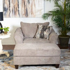Roundhill Furniture Camero Contemporary Fabric Accent Chair and Ottoman Set