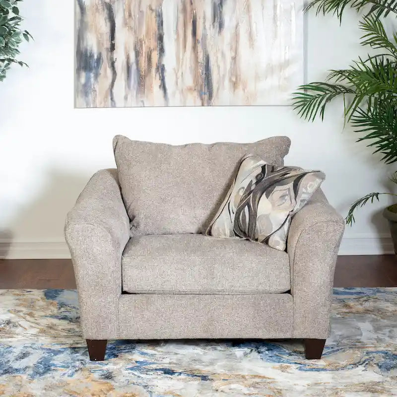 Roundhill Furniture Camero Contemporary Fabric Accent Chair and Ottoman Set