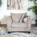 Roundhill Furniture Camero Contemporary Fabric Accent Chair and Ottoman Set