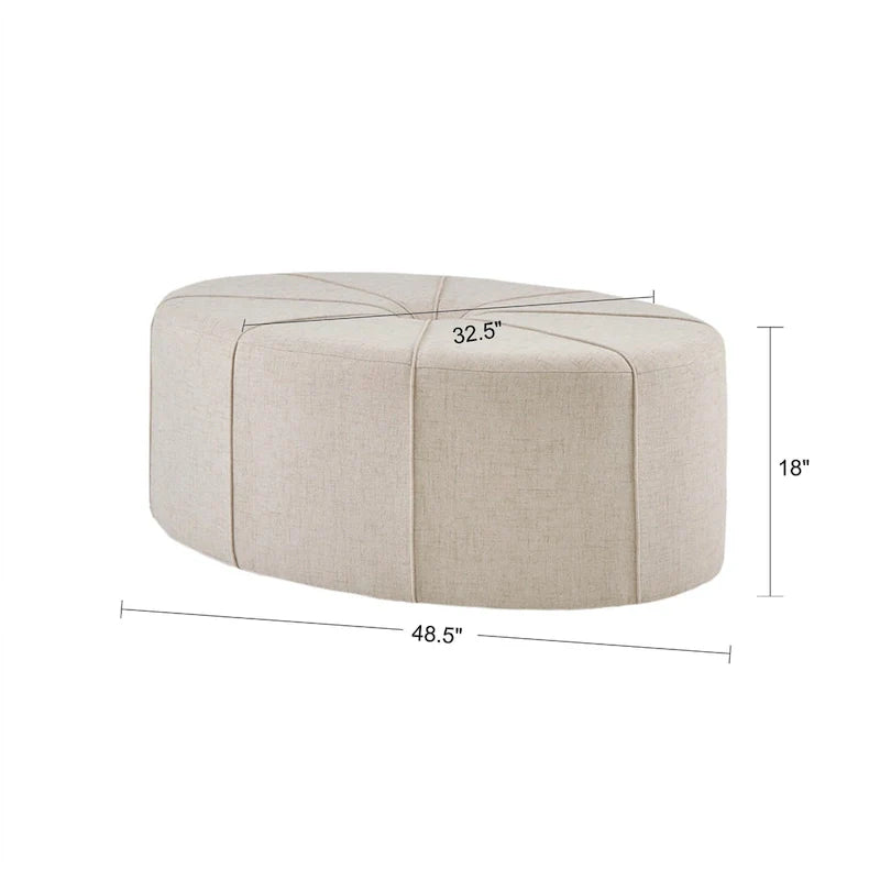 Madison Park Aberdeen Upholstered Tufted Oval Oversized Ottoman