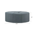 Madison Park Aberdeen Upholstered Tufted Oval Oversized Ottoman