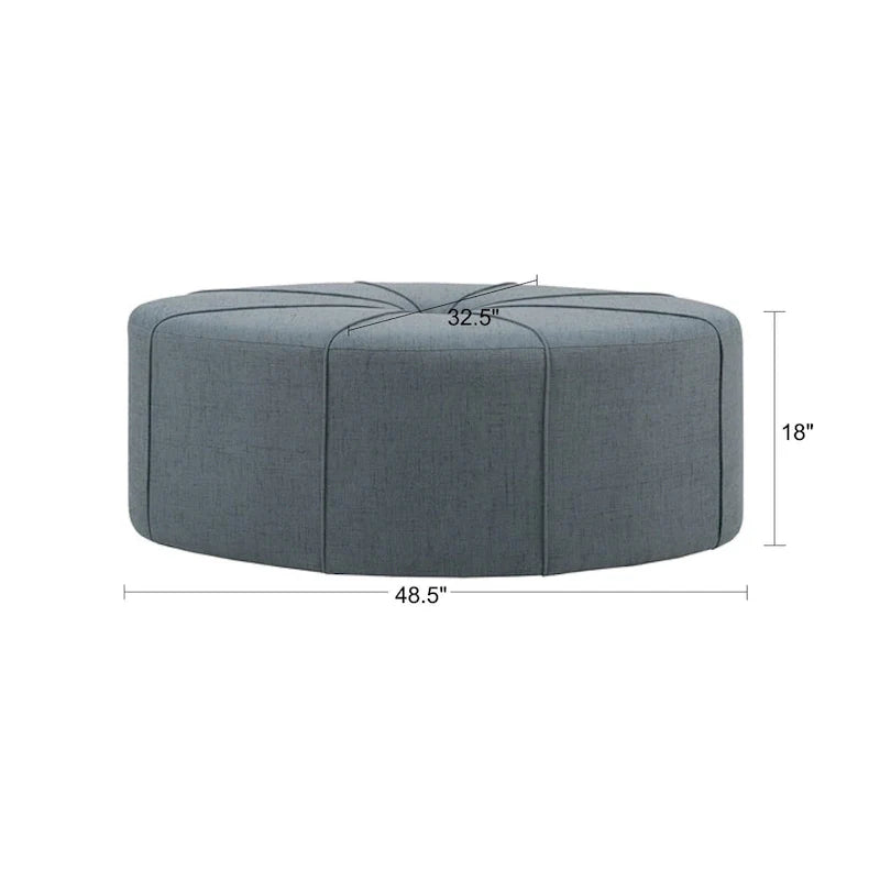 Madison Park Aberdeen Upholstered Tufted Oval Oversized Ottoman