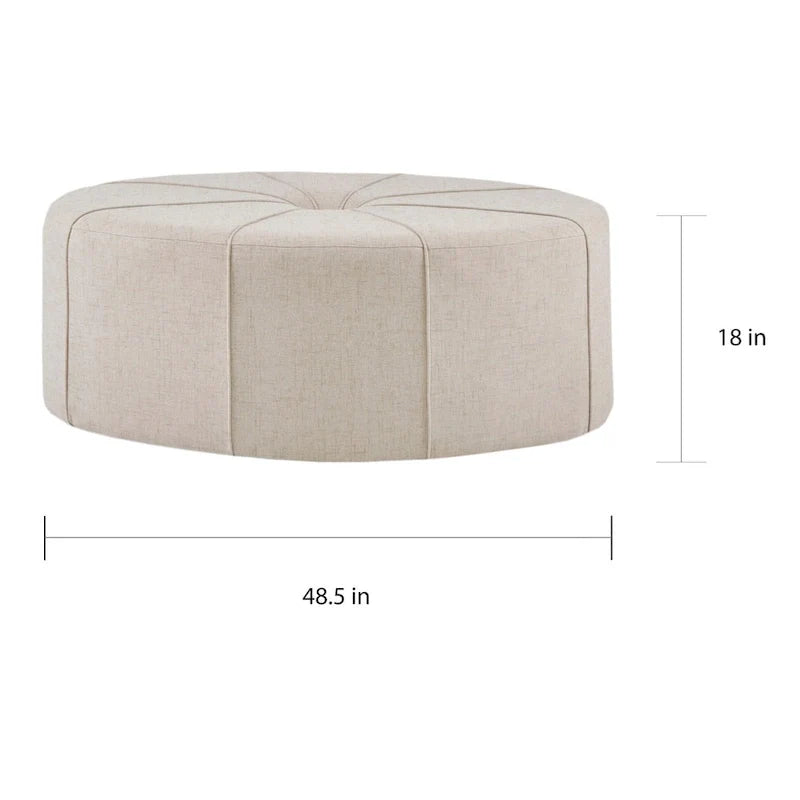 Madison Park Aberdeen Upholstered Tufted Oval Oversized Ottoman
