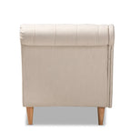 Baxton Studio Emeline Fabric Upholstered Oak Finished Wood Chaise Lounge