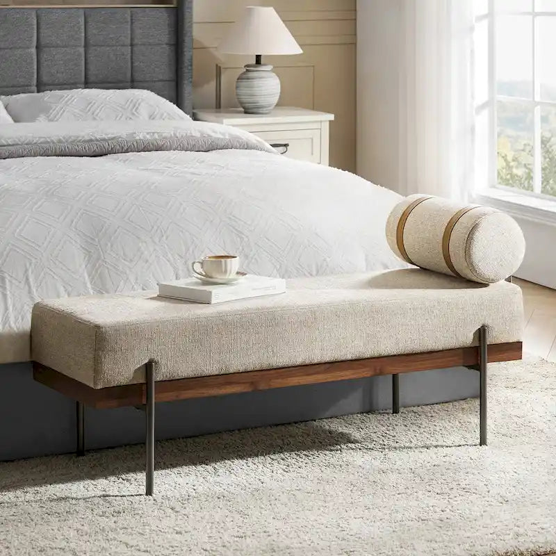 Damacio Entryway Bench with Removable Pillow