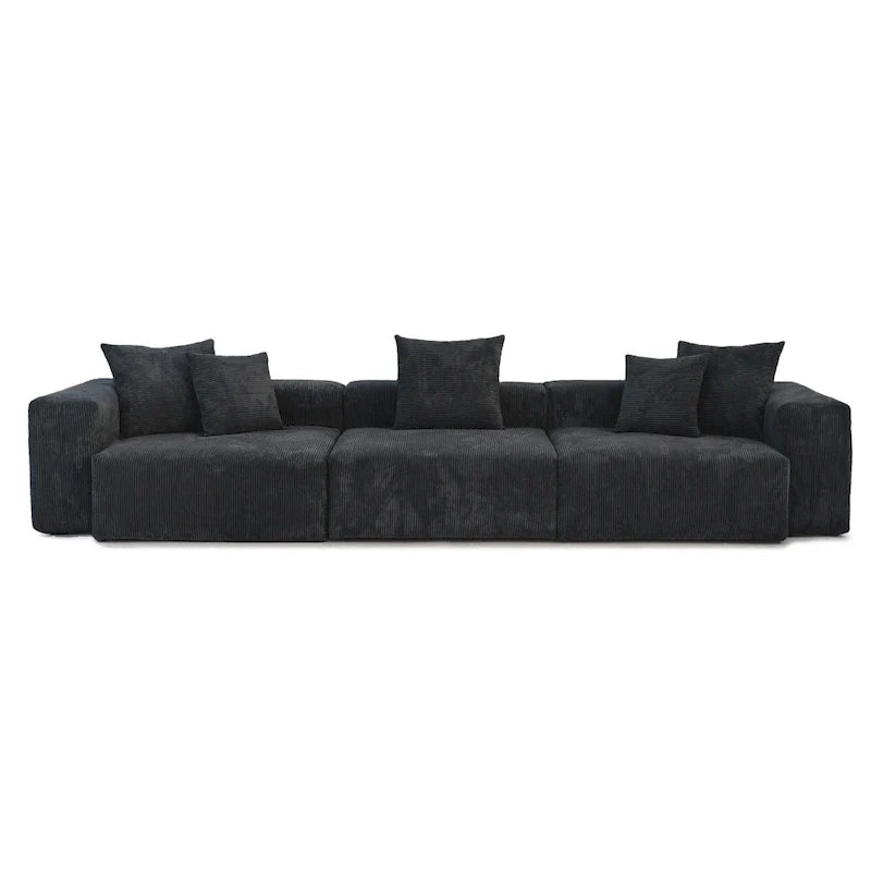142 Contemporary Corduroy Sectional Sofa Classic Deep Couch