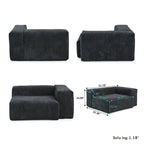142 Contemporary Corduroy Sectional Sofa Classic Deep Couch