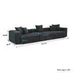 142 Contemporary Corduroy Sectional Sofa Classic Deep Couch