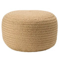 Jaipur Living Saba Solar Round Indoor/Outdoor Polyester Pouf Ottoman/Foot Stool - 18X18X12