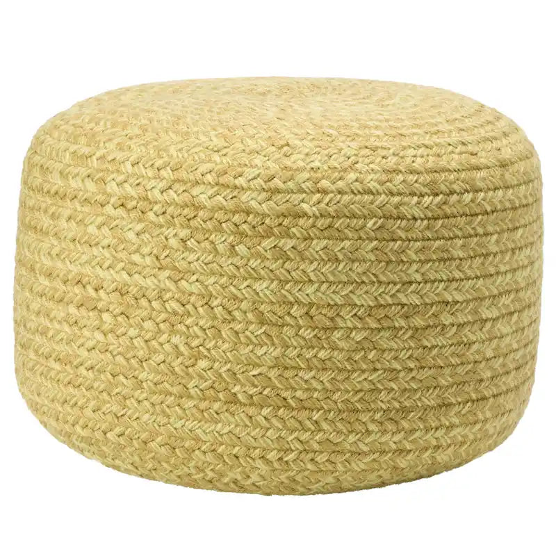 Jaipur Living Saba Solar Round Indoor/Outdoor Polyester Pouf Ottoman/Foot Stool - 18X18X12