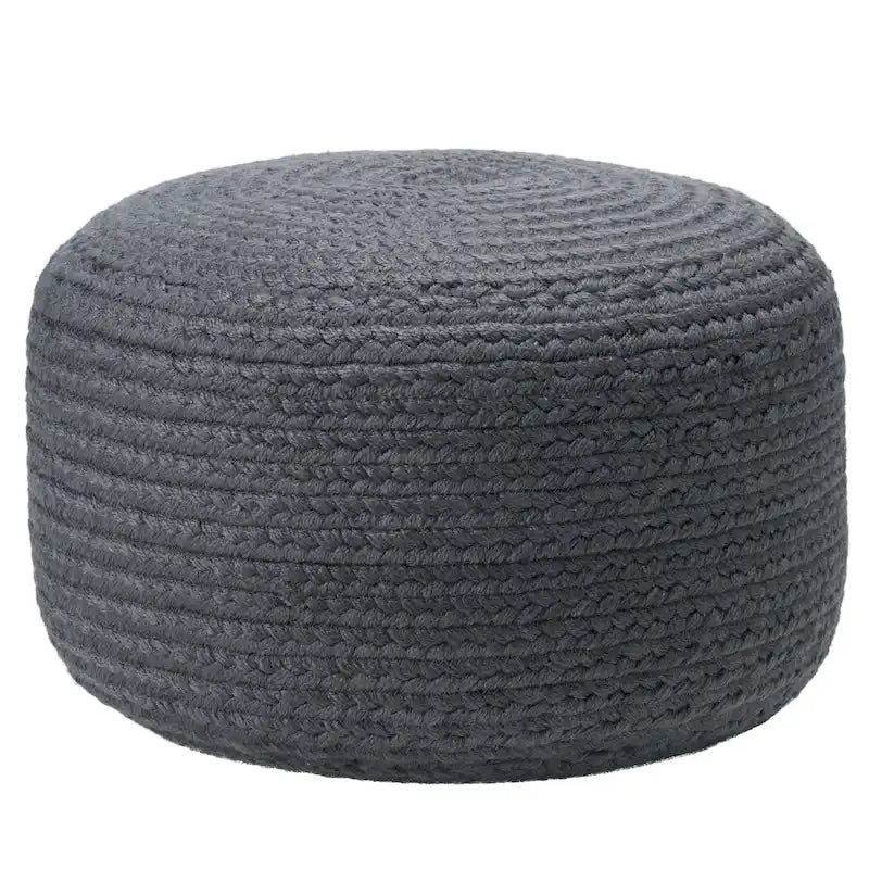 Jaipur Living Saba Solar Round Indoor/Outdoor Polyester Pouf Ottoman/Foot Stool - 18X18X12
