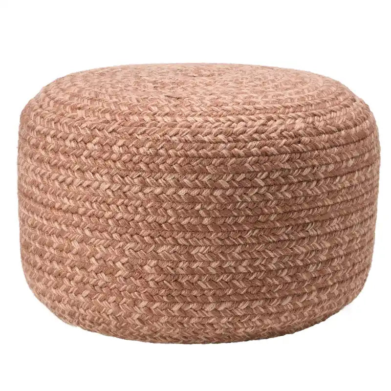 Jaipur Living Saba Solar Round Indoor/Outdoor Polyester Pouf Ottoman/Foot Stool - 18X18X12