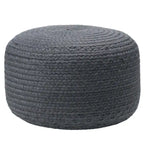 Jaipur Living Saba Solar Round Indoor/Outdoor Polyester Pouf Ottoman/Foot Stool - 18X18X12