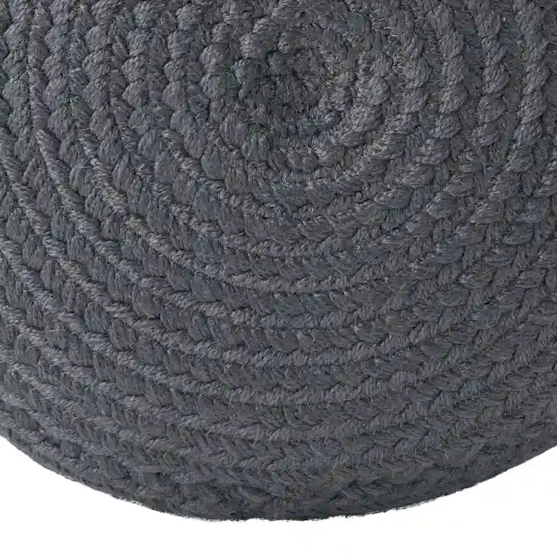 Jaipur Living Saba Solar Round Indoor/Outdoor Polyester Pouf Ottoman/Foot Stool - 18X18X12