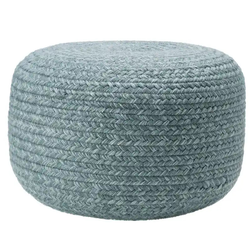 Jaipur Living Saba Solar Round Indoor/Outdoor Polyester Pouf Ottoman/Foot Stool - 18X18X12
