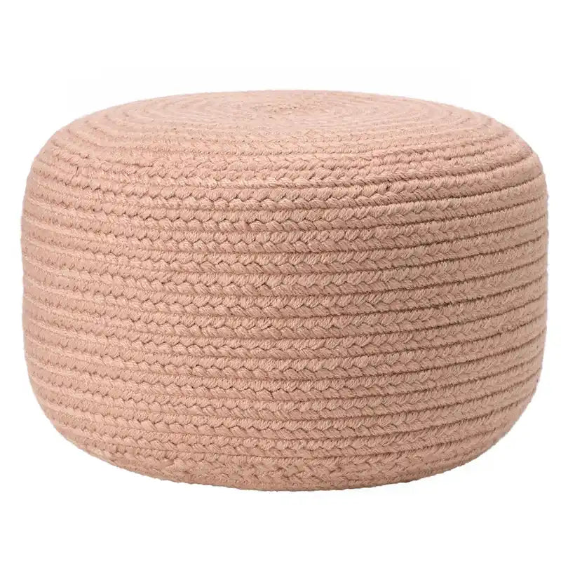 Jaipur Living Saba Solar Round Indoor/Outdoor Polyester Pouf Ottoman/Foot Stool - 18X18X12