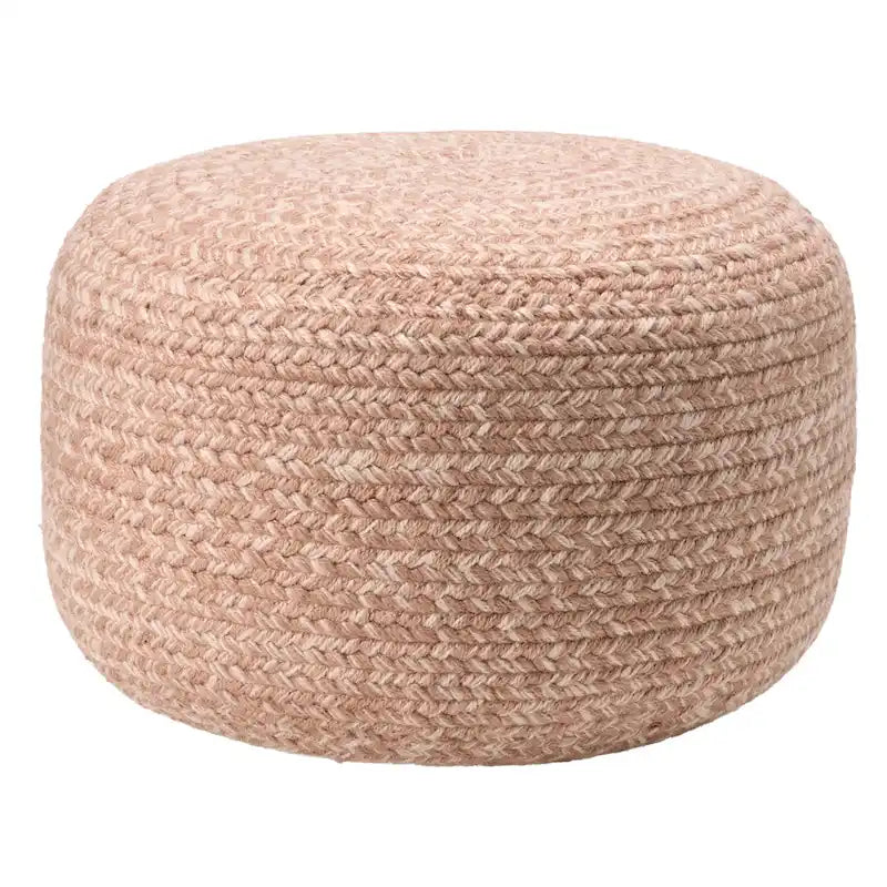 Jaipur Living Saba Solar Round Indoor/Outdoor Polyester Pouf Ottoman/Foot Stool - 18X18X12